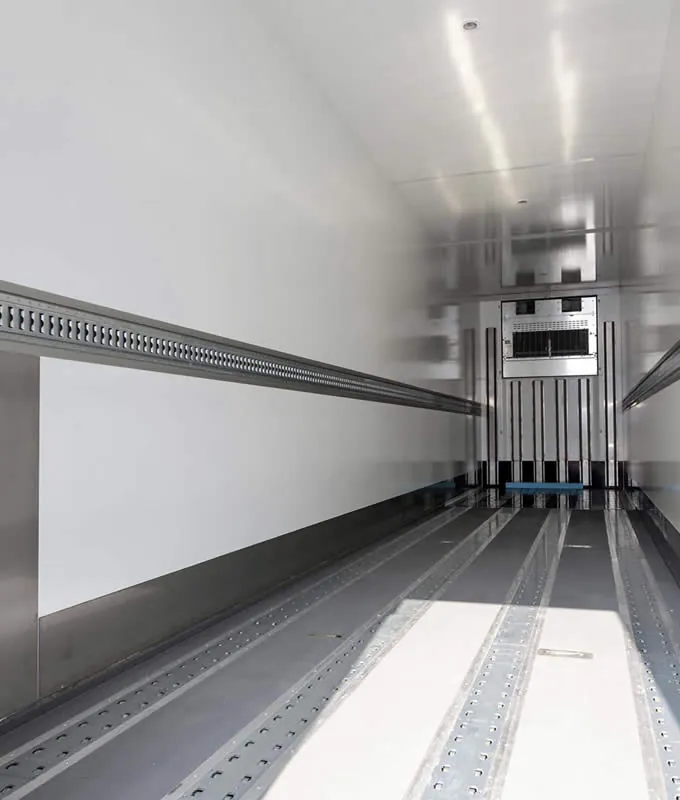 Interior of a refrigerated trailer