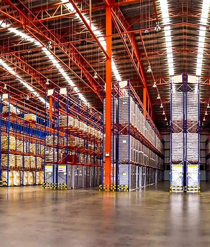 Warehouse racking and distribution floor